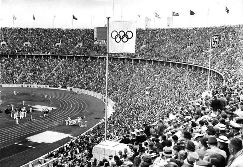 The track at the Berlin Olympic Stadium, 1936
